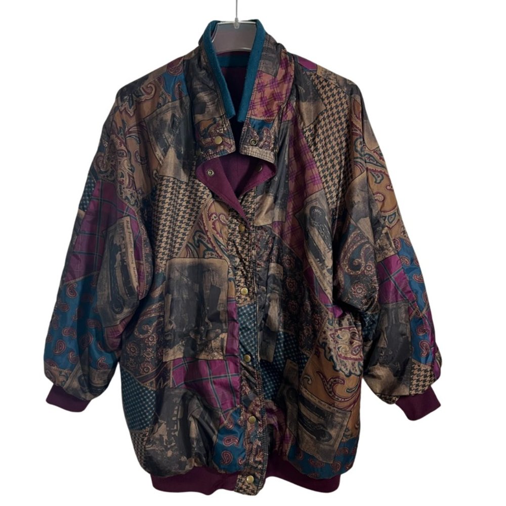 Reversible Paisley/Mixed Media Current Seen Festival Bomber Jacket
